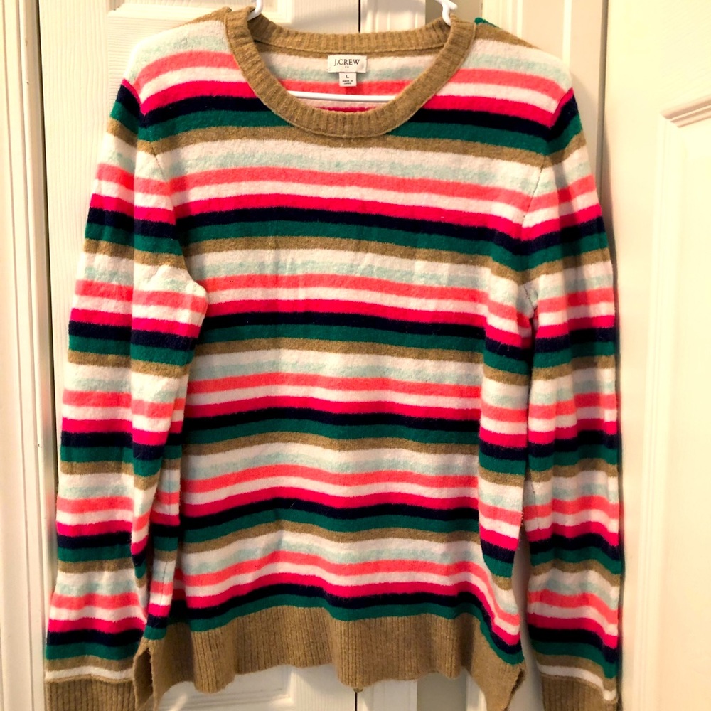 J Crew striped sweater size large